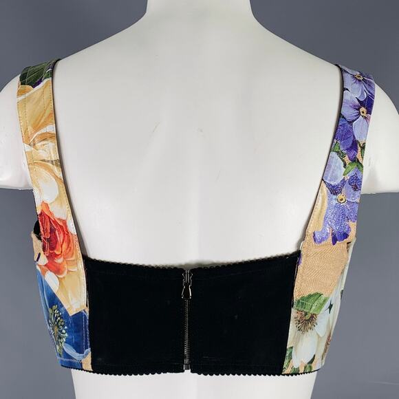 DOLCE & GABBANA Size 8 Multi Color Nylon Blend Floral Bralette - Picture 4 of 8